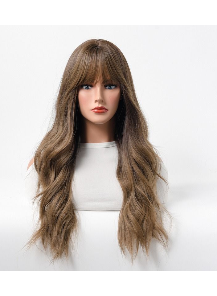 إستيل شعر مستعار طويل مجعد شعر مموج كبير متوسط ​​طويل كامل غطاء الرأس بني فاتح - Image 1