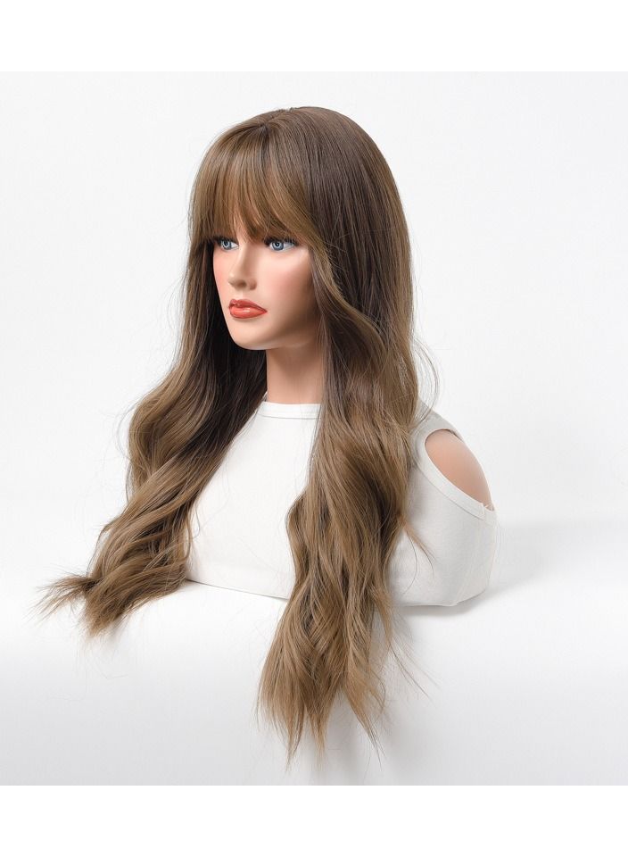 إستيل شعر مستعار طويل مجعد شعر مموج كبير متوسط ​​طويل كامل غطاء الرأس بني فاتح - Image 2