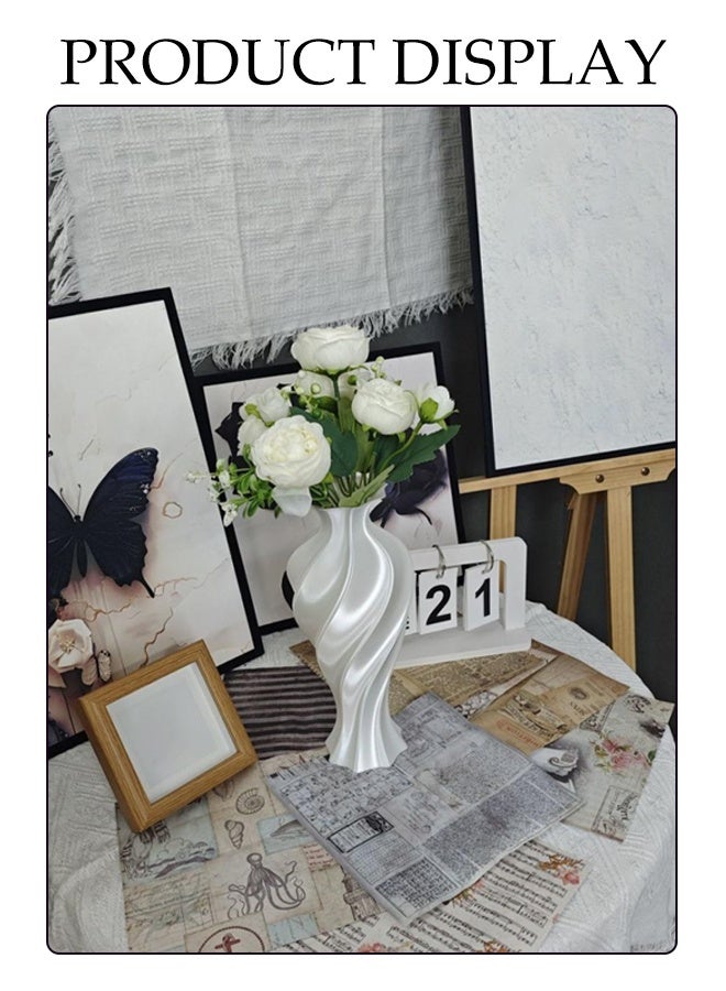 DUNISO Antique Ceramic Vase 3D Printed Abstract Retro Flower Arrangement Decoration Ornament Geometric Design Decorative Flowers Vase for Home Decor, Living Room, Entryway, Wedding - Image 2