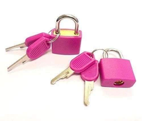 Instakart Plastic, Brass And Steel 4 Pcs Small Size Padlocks for Securing Luggage While Travelling Along with 2 Keys for Each Lock(Color May Vary) - Image 5