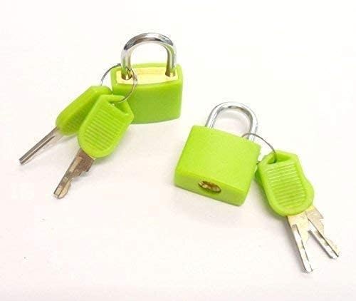 Instakart Plastic, Brass And Steel 4 Pcs Small Size Padlocks for Securing Luggage While Travelling Along with 2 Keys for Each Lock(Color May Vary) - Image 4