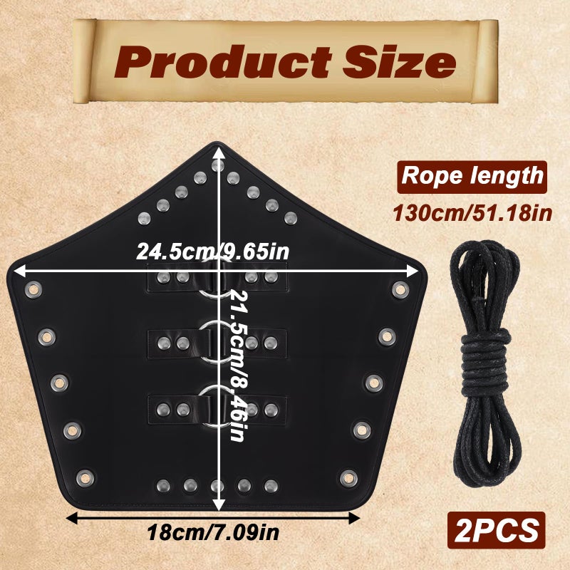 Styquenzer 2 Pcs Leather Arm Guards Adults Buckle Leather Bracers Adjustable Leathers Gauntlet Wristband Medieval PU Leathers Arm Armer Christmas Cosplay Cuff Arms Gauntlet Wristband for Men Women - Image 2
