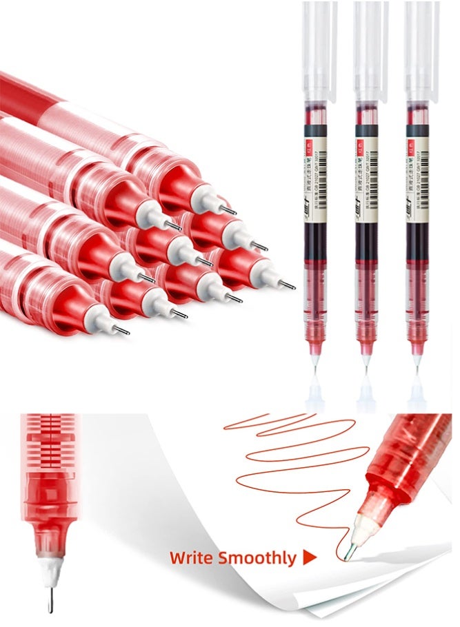 Kaco 12 PCS Red Gel Pens – 0.5mm Fine Tip, Ultra Fast Drying & Waterproof Ink – Smooth Writing for School, Office, Drawing, Outlining - Image 1