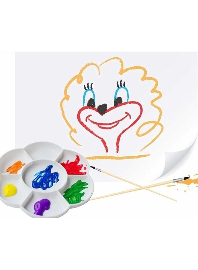 Akebrog 2pcs Paint Pallet, 6.5" Plastic Paint Tray Reusable Flower Paint Palette for Kids Acrylic Watercolor Oil Painting Color Mixing DIY Art Craft, Easy to Wash - Image 3