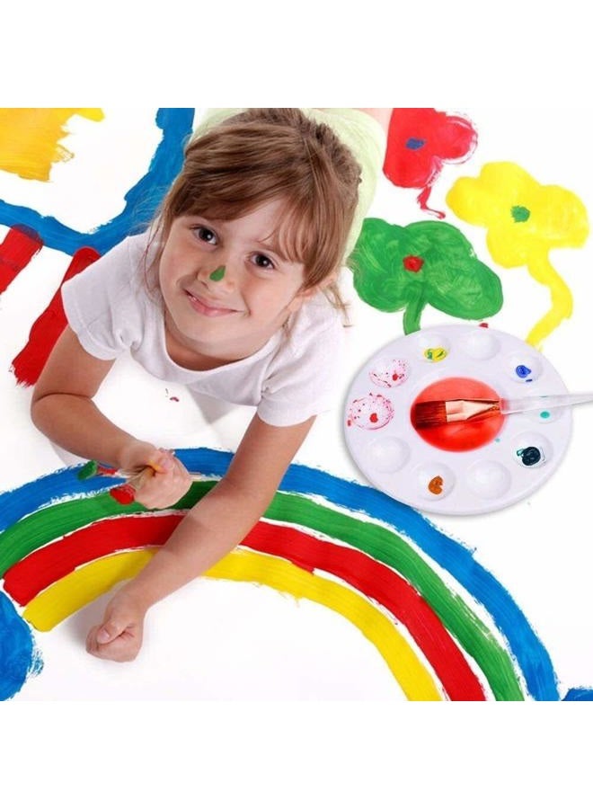 Akebrog 2pcs Paint Pallet, 6.5" Plastic Paint Tray Reusable Flower Paint Palette for Kids Acrylic Watercolor Oil Painting Color Mixing DIY Art Craft, Easy to Wash - Image 2
