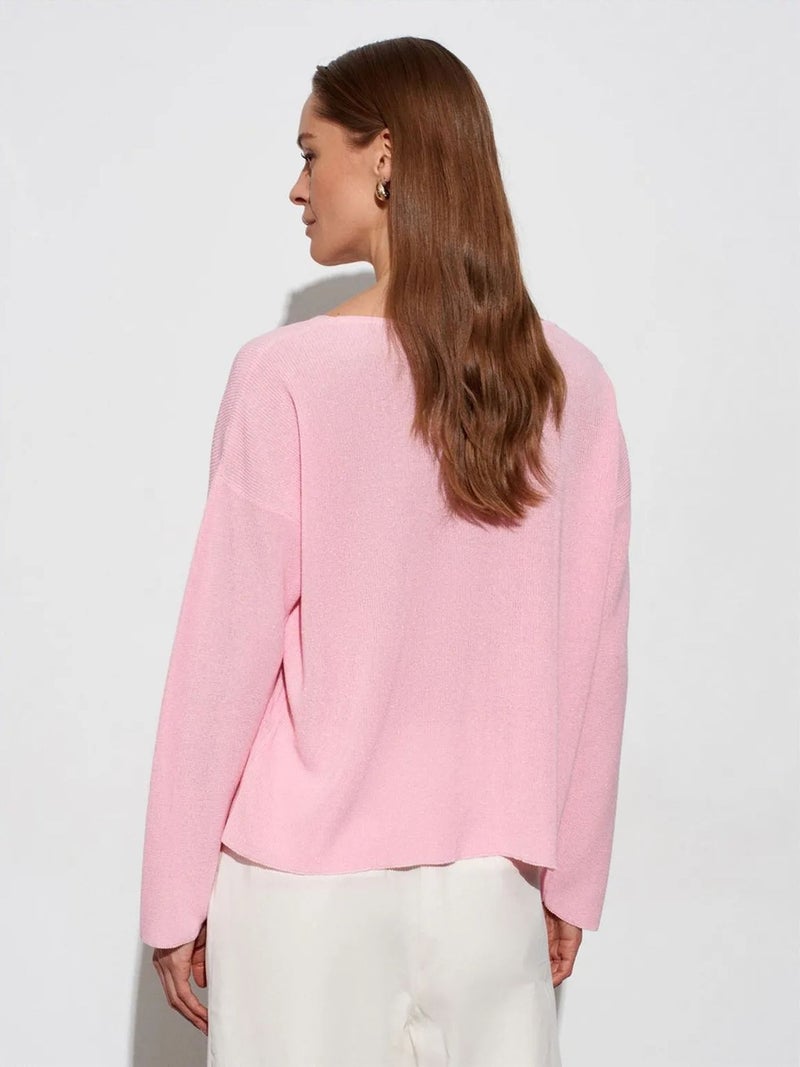 DILVIN Women's V-neck Ribbed Knit Sweater - Image 2