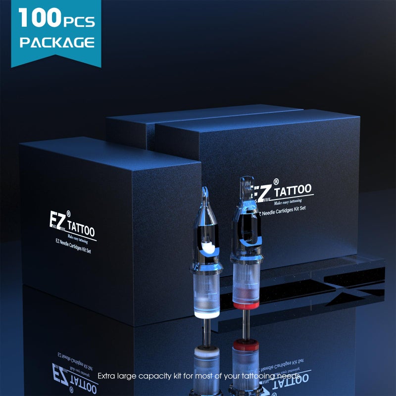 EZTAT2 إبر كارتريدج تاتو EZ متنوعة - 100 قطعة مختلطة (3RL 5RL 7RL 9RL 7RS 9RS 9M1 7RM 9RM) إبر تاتو ستاندرد باج بن لكارترج تاتو لآلة تاتو - ثورة - Image 4