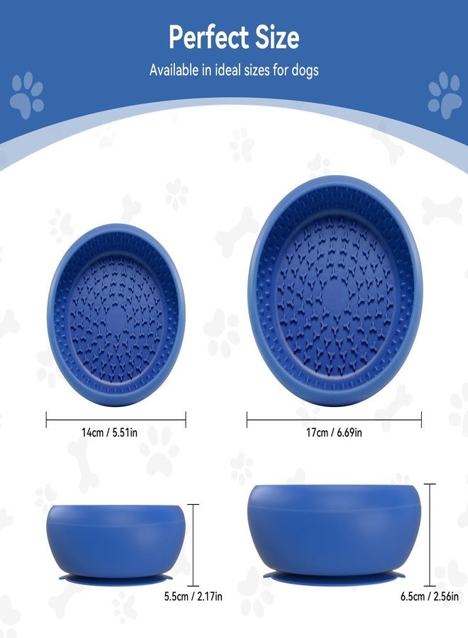CNMSGM Dog Lick Bowl, BPA-Free Silicone Slow Feeder Lick Mat for Small and Medium Dogs, Non-Slip & Dishwasher Safe (Dark Blue,L) - Image 5