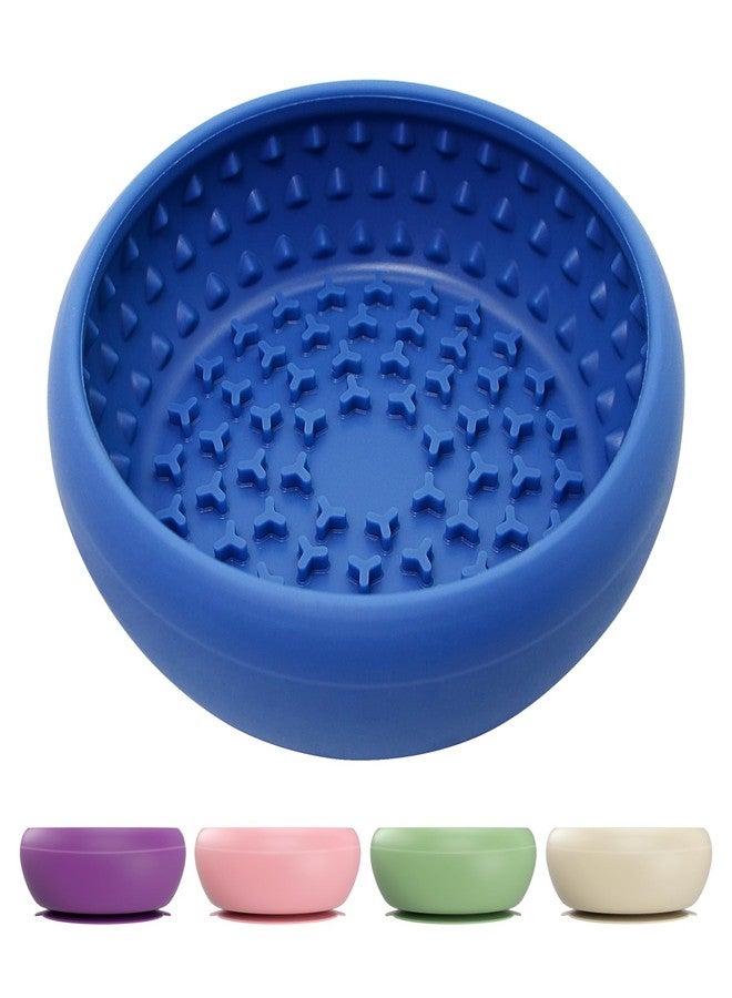 CNMSGM Dog Lick Bowl, BPA-Free Silicone Slow Feeder Lick Mat for Small and Medium Dogs, Non-Slip & Dishwasher Safe (Dark Blue,L) - Image 1