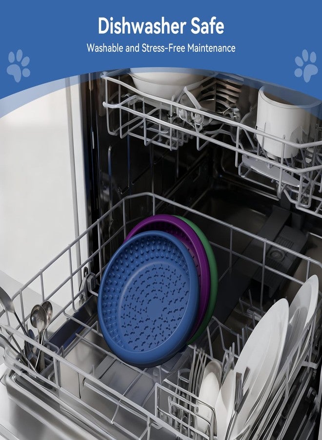 CNMSGM Dog Lick Bowl, BPA-Free Silicone Slow Feeder Lick Mat for Small and Medium Dogs, Non-Slip & Dishwasher Safe (Dark Blue,L) - Image 3