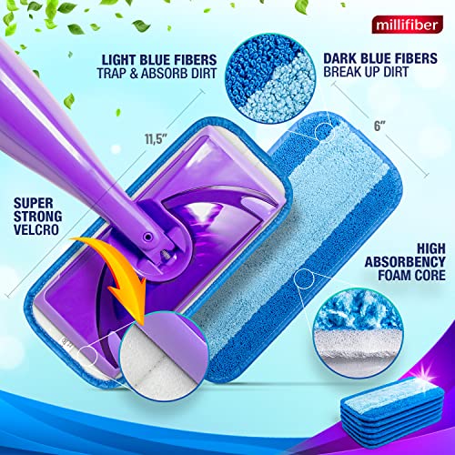 Millifiber Reusable Mop Pads Compatible with Swiffer WetJet (2 Pack) - Microfiber Mop Refill for Wet Mopping Cloths - Hardwood Floor Cleaning Spray Pads Reusable Replacements - Image 3