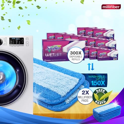 Millifiber Reusable Mop Pads Compatible with Swiffer WetJet (2 Pack) - Microfiber Mop Refill for Wet Mopping Cloths - Hardwood Floor Cleaning Spray Pads Reusable Replacements - Image 5