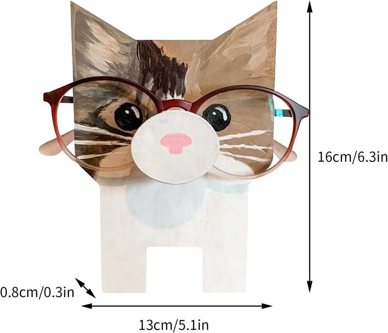 comfrt Creative Cute Animal Glasses Holder Stand, Handmade Wooden Carving Eyeglass Holder, Support for Sunglasses, Sunglasses Spectacle Display Rack Ornaments for Home, Office, Desk, - Image 3