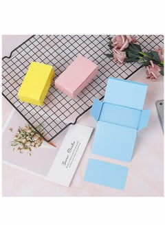 KASTWAVE 300PCS Blank Craft Card, Blank Business Cards Blank Craft Paper Kraft Cards for DIY Graffiti, Blank Craft Card, Colored Message Cards, Message Word Card Yellow/Pink/Blue  - Image 5
