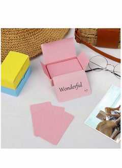 KASTWAVE 300PCS Blank Craft Card, Blank Business Cards Blank Craft Paper Kraft Cards for DIY Graffiti, Blank Craft Card, Colored Message Cards, Message Word Card Yellow/Pink/Blue  - Image 4
