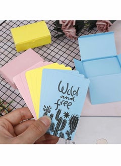 KASTWAVE 300PCS Blank Craft Card, Blank Business Cards Blank Craft Paper Kraft Cards for DIY Graffiti, Blank Craft Card, Colored Message Cards, Message Word Card Yellow/Pink/Blue  - Image 3