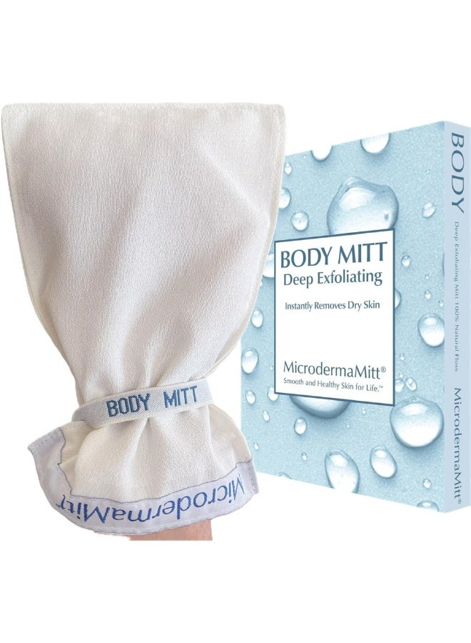 MicrodermaMitt Original Deep Exfoliating Mitt for Body - Premium Turkish Kessa Dead Skin Remover & Body Exfoliator for Keratosis Pilaris & Self-Tan Removal, Natural Skin Care Glove for Smooth Skin - Image 1