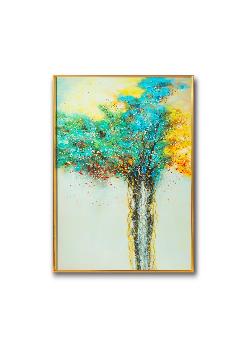 [50x70cm] Resin Crystal Abstract Tree Silhouette Wall Art – Modern Minimalist Living Room Decor with 3D Glossy Finish