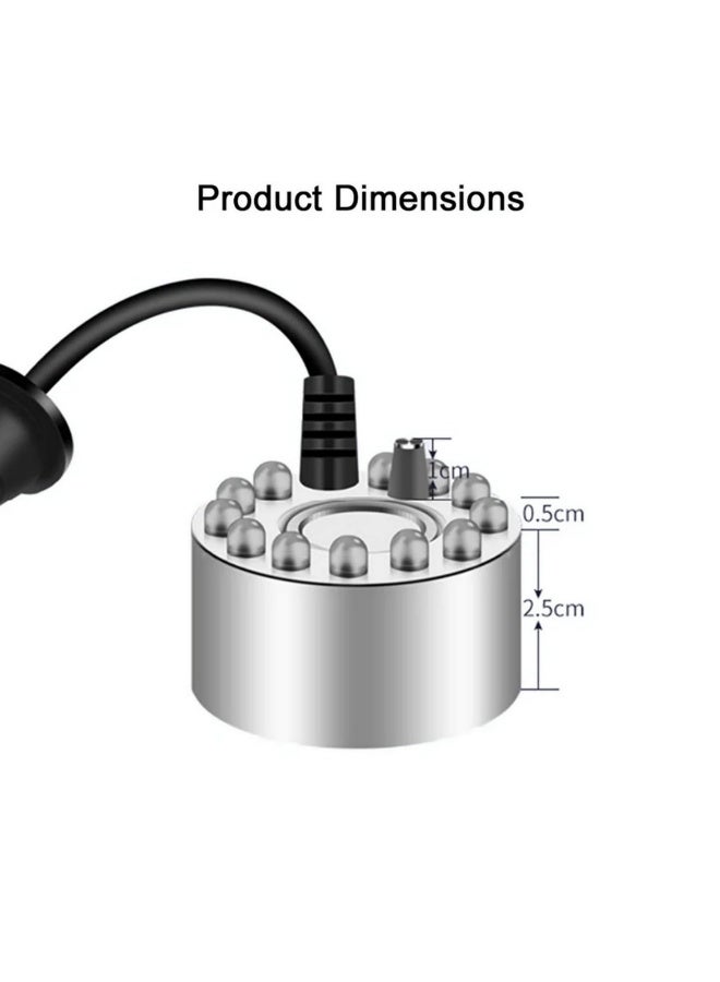 1pcs Mist Maker with LED Light for Reptile Terrarium Fish Tank Aluminium Mini Fogger Indoor Fountain Decorations Funny Planted Tank Accessories no plug  (LED light) - Image 2