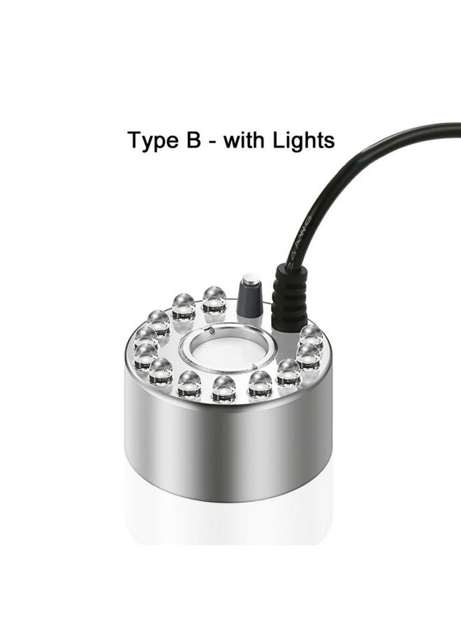 1pcs Mist Maker with LED Light for Reptile Terrarium Fish Tank Aluminium Mini Fogger Indoor Fountain Decorations Funny Planted Tank Accessories no plug  (LED light) - Image 4