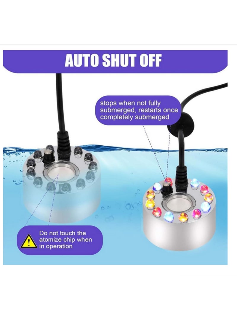 1pcs Mist Maker with LED Light for Reptile Terrarium Fish Tank Aluminium Mini Fogger Indoor Fountain Decorations Funny Planted Tank Accessories no plug  (LED light) - Image 5