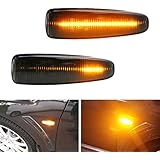 iJDMTOY iJDMTOY Smoked Sequential Blink Amber LED Side Marker Light Assembly Compatible With Mitsubishi Lancer Evo X Mirage  - Image 1