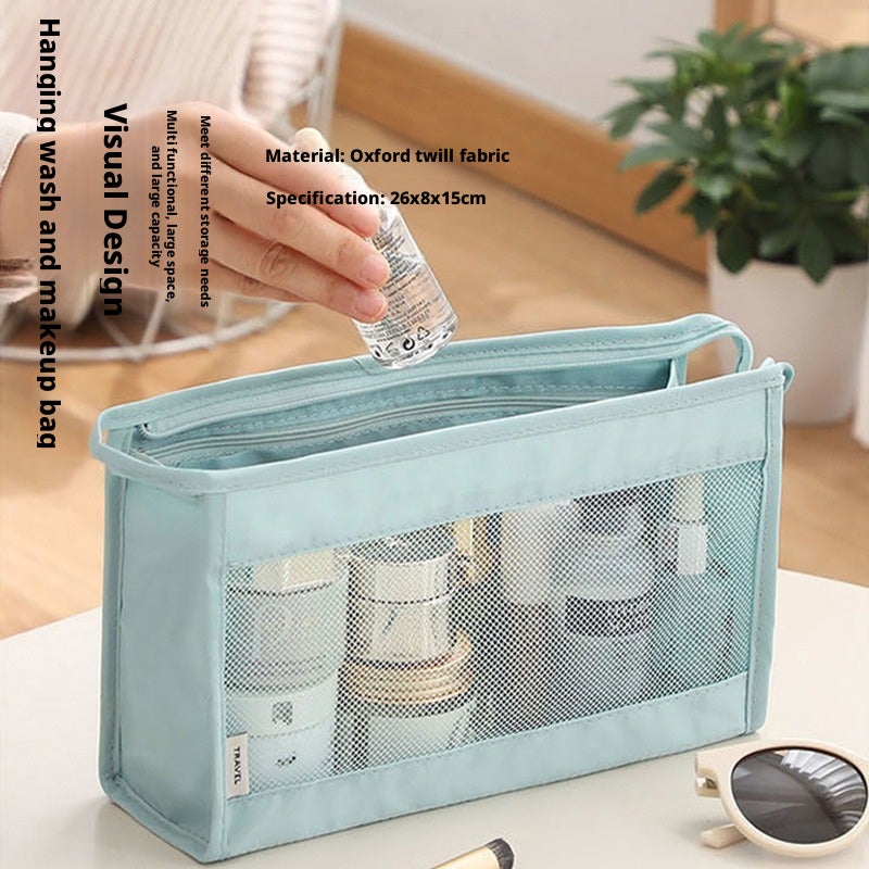 BUDDY TRAVEL Visible Triangle Cosmetic Toiletry Bag - Multi-functional Wet-Dry Separation Travel Wash Bag - Image 1