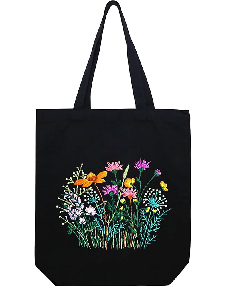 MAMUNU Canvas Tote Bag Embroidery Kit with Pattern, Beginner Embroidery Kits for Adults, Arts and DIY Crafts Embroidery Starter kit, Include Stamped Embroidery Bag, Embroidery Hoops, Color Threads and Tool. - Image 1