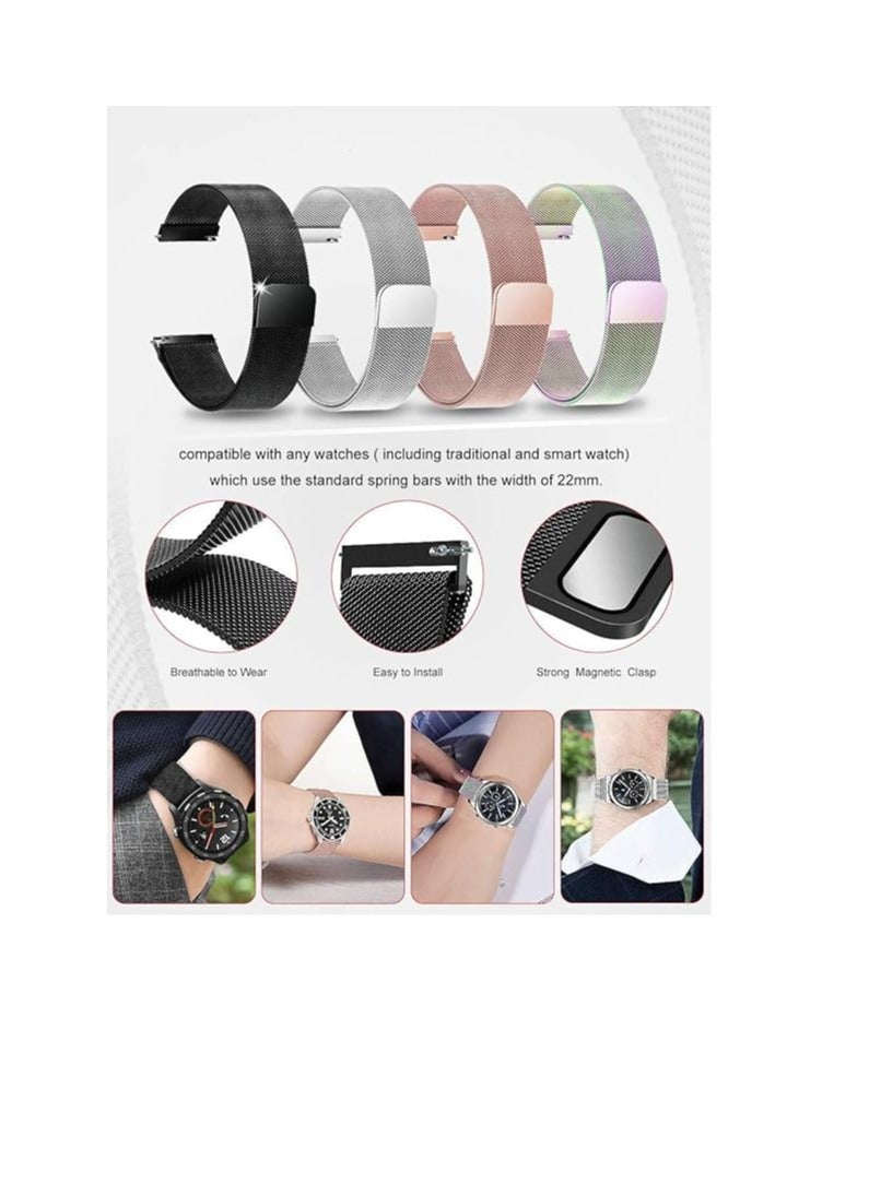 Milanese Loop Stainless Steel Band 22mm for Huawei Smart Watch GT3 Pro / GT3 SE/Runner / GT2/ for Watch BUDs / GT3 46mm Huawei Strap - Image 3