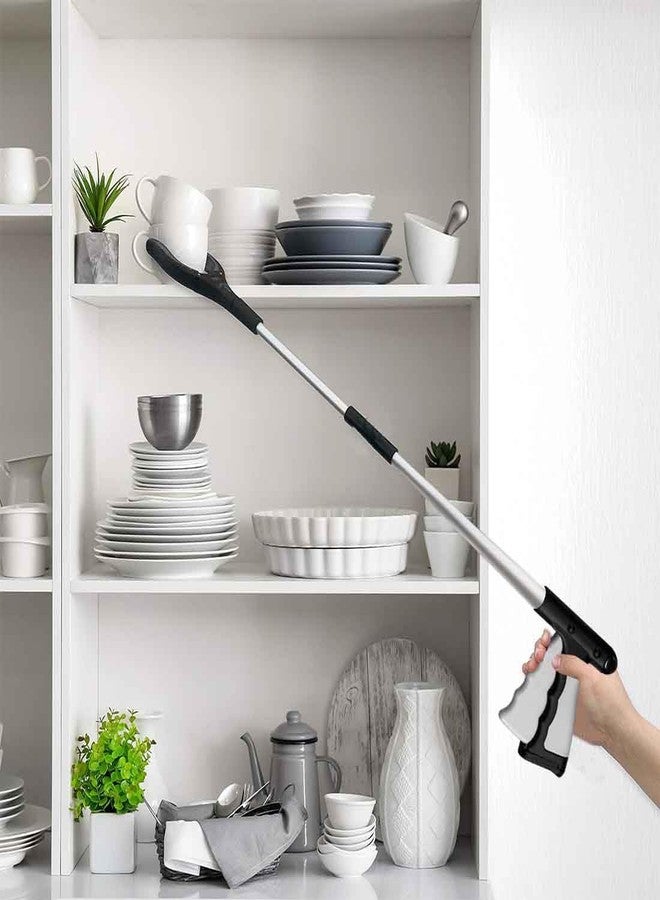 YSYONM Grabber Reacher Tool 32" Grabbers for Seniors with Magnet Foldable Reacher Grabber Pickup Tool for Trash Pick Up, Nabber, Litter Picker, Arm Extension Grey - Image 4