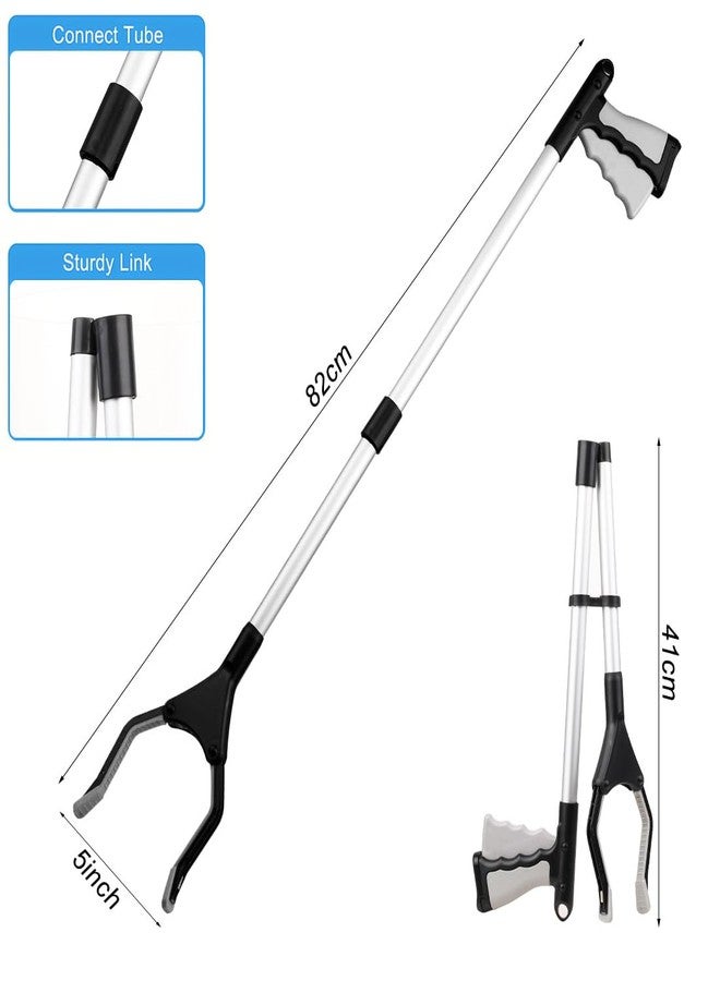 YSYONM Grabber Reacher Tool 32" Grabbers for Seniors with Magnet Foldable Reacher Grabber Pickup Tool for Trash Pick Up, Nabber, Litter Picker, Arm Extension Grey - Image 2