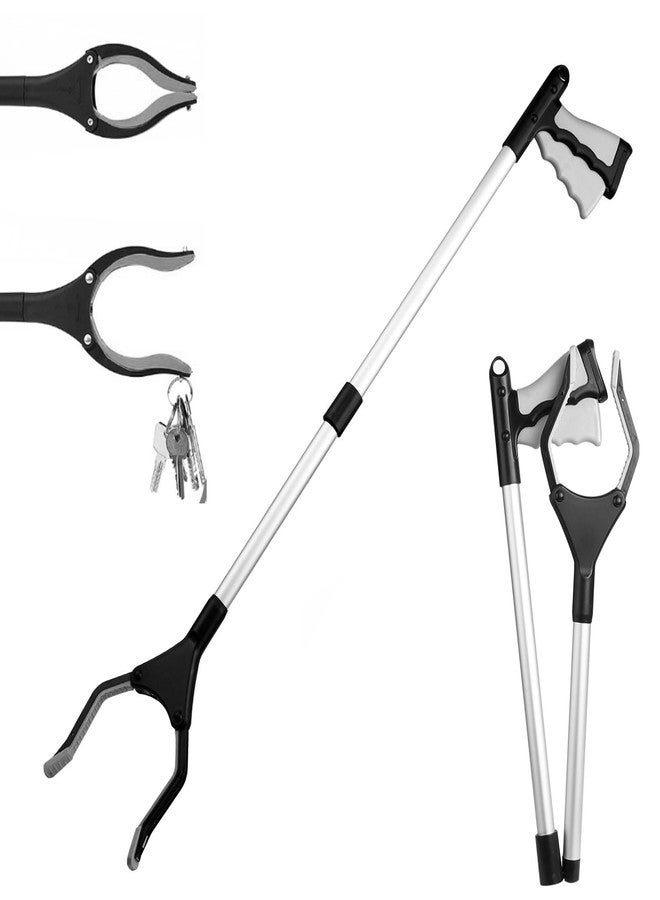 YSYONM Grabber Reacher Tool 32" Grabbers for Seniors with Magnet Foldable Reacher Grabber Pickup Tool for Trash Pick Up, Nabber, Litter Picker, Arm Extension Grey - Image 1
