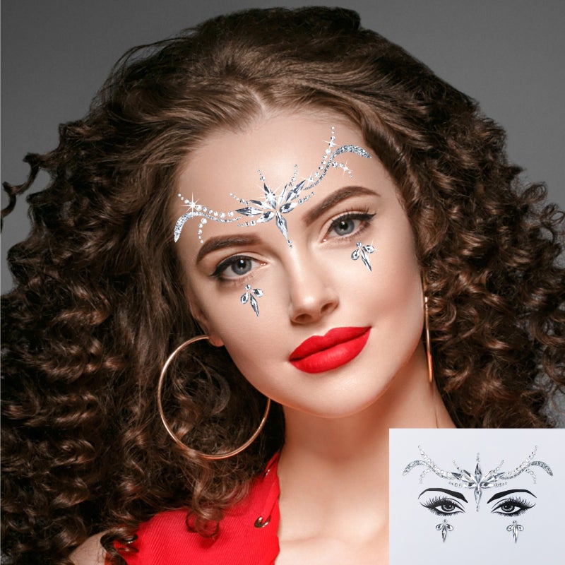 Self-adhesive crystal stickers for face and body, DIY face jewelry for masquerade, acrylic diamonds (1 piece) - Image 5