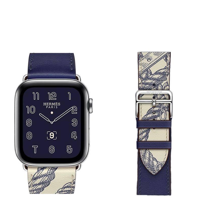 سوار ساعة ذكية سوار جلدي كلاسيكي متوافق مع Apple Watch 38/40/41/42/44/45/49mm بملاءمة قابلة للتعديل وحزام بديل باللون بني قابل للتعديل - Image 3