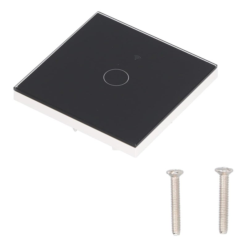 مفتاح إضاءة ذكي، لوحة واحدة، تحكم باللمس، زيجبي، إضاءة خلفية، زجاج مقوى، أسود - Image 1
