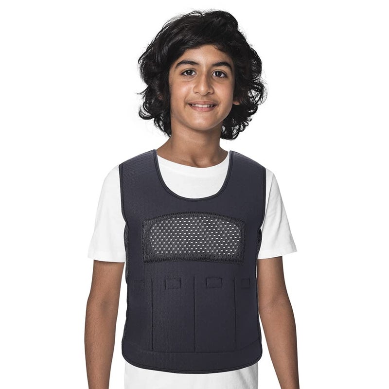 Weighted Vest for KidsAges 10 Large Fully Adjustable Sensory Compression Vest for Children with Autism ADHD SPD Includes 3lb Removable Weights Black