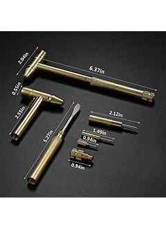 HEBEZON HEBEZON 5 in 1 Small Hammer Small Round Hammer Multifunctional Copper Hammer Screwdriver with Bottle Opener Musical Acessories Toolkit and Screwdriver Hand Repairing Tools Pack of 1  - Image 3