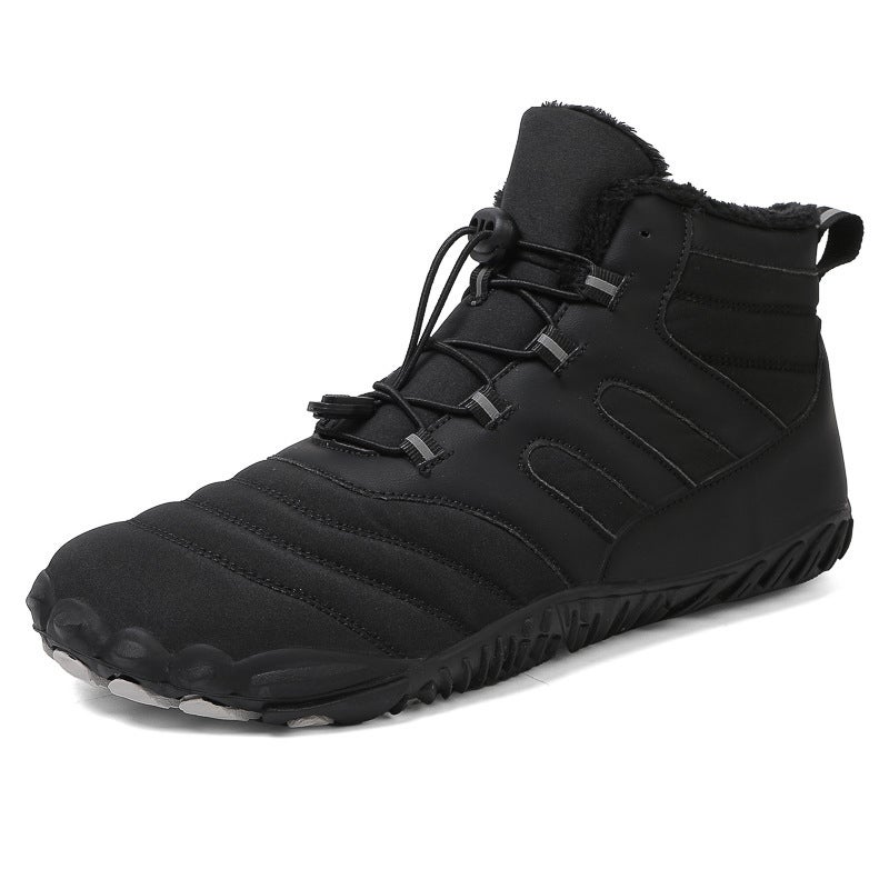 New Style Cotton Shoes Mens and Womens Snow Boots Winter Outdoor Waterproof fleece-lined Thickened Warm Mens Mountain Climbing Non-slip Wear-resistant Mountain Climbing A20 black