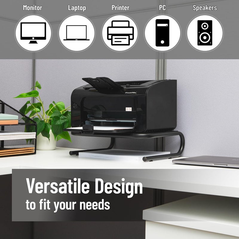Monitor Stand, Set of 2, Ventilated Laptop Riser Desktop Organizer, Metal, 14.5" L x 11.25" W x 4.25" H, 2-Pack, Black, 2 Count - Image 5