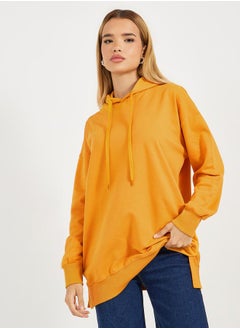 Oversized Longline Hoodie with Dropped Shoulder