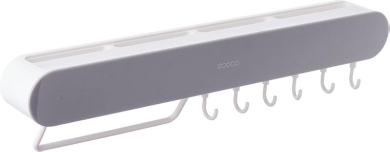 حامل سكاكين لاصق بثلاث فتحات للسكاكين، سهل التنظيف، خطافات تثبيت على الحائط لأدوات المطبخ والمناشف (متعدد الألوان)