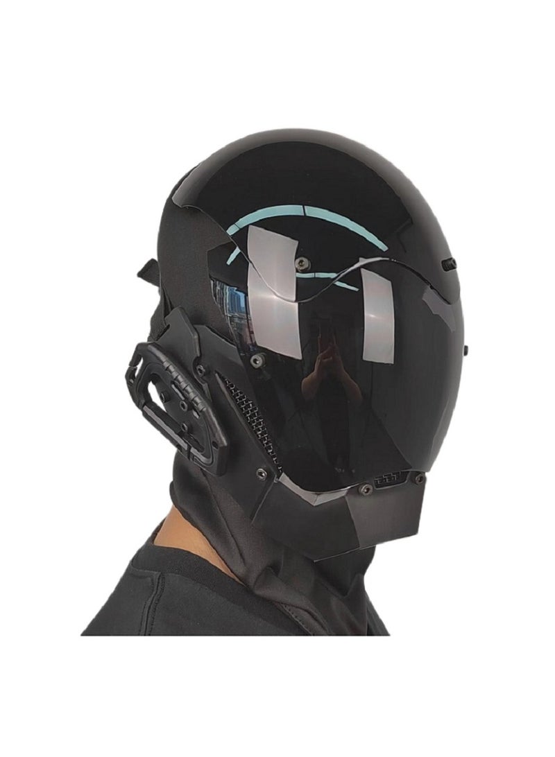 general Cyber Gothic Punk Helmet Mask for Men Motorcycle Futuristic Techwear Mask Cosplay  Party Music Accessories - Image 2