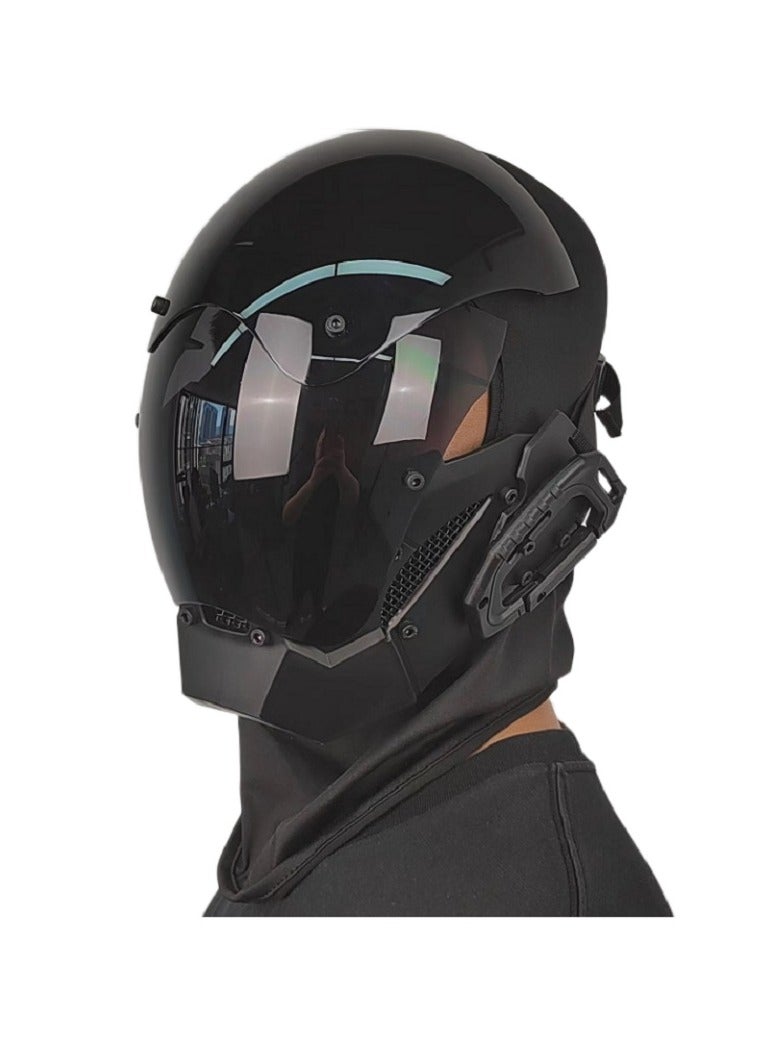 general Cyber Gothic Punk Helmet Mask for Men Motorcycle Futuristic Techwear Mask Cosplay  Party Music Accessories - Image 5