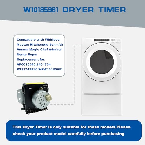 Pschimit.W W10185981 Dryer Timer Compatible with Whirlpool, Maytag Dryer Timer Control Replacement for AP6016540, 1481704, PS11749830 - Image 2