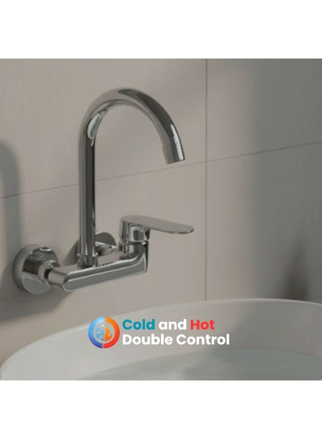 Economic 2 holes sink Mixer Tap wall mounted kitchen faucet, brass tap faucets kitchen - Image 3