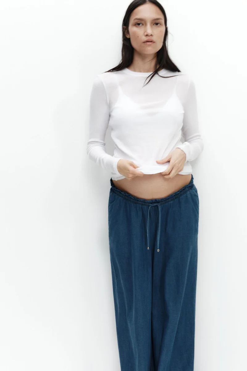 H&m MAMA Wide paper bag trousers