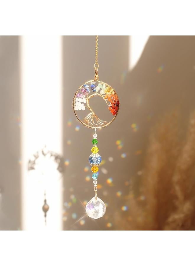 3pcs Tree of Life Chakra Crystal Suncatcher Windows Hanging Sun Catchers Decor with Prisms for Car, Feng Shui House Warming  - Image 3
