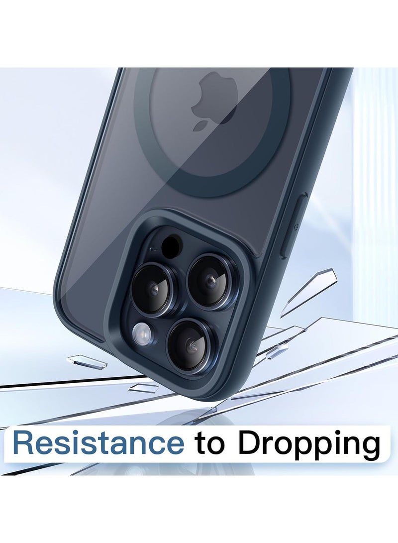 ACLIX Magnetic Case for iPhone 15 Pro Max Case, Compatible with MagSafe, Plating Luxury Cover, Clear Soft TPU Shockproof Protective Phone Case, (Navy Blue) - Image 2