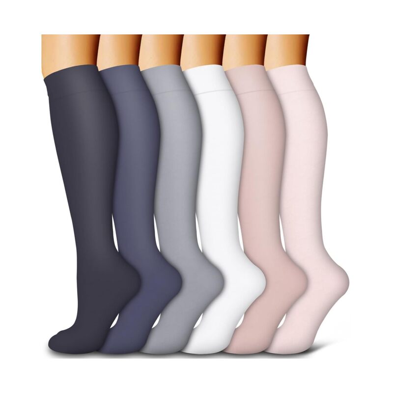 LAMAY 6 PCS Compression Socks for Women and Men Circulation-Best Support for Running Athletic M - Image 1