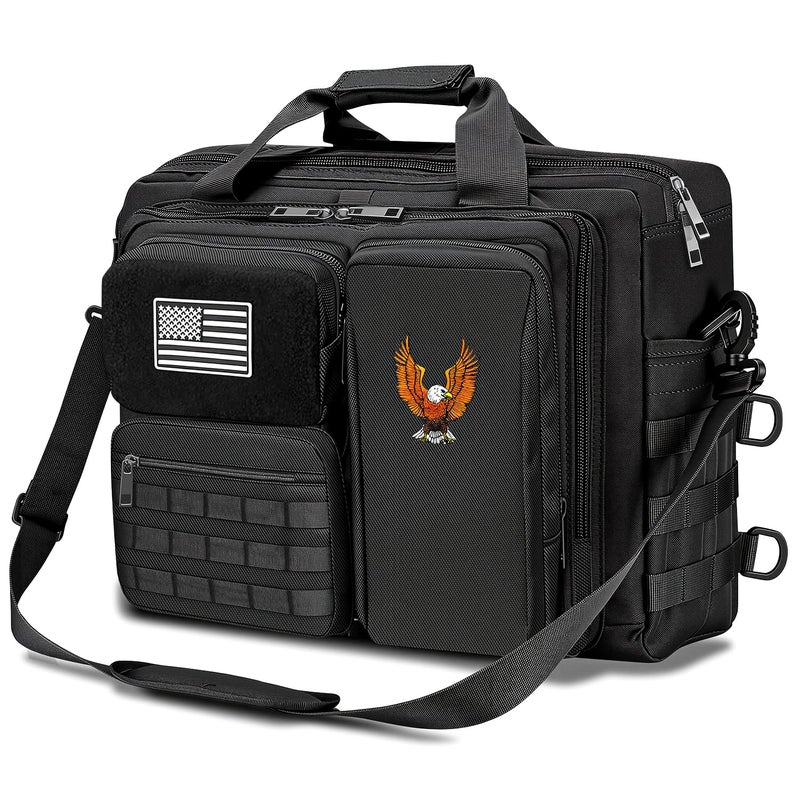 BYIECLD Tactical Laptop Bag for Men, 14 Inch & 18 Inch Military Messenger Bag, 900D Nylon Water Resistant Computer Bag with Luggage Strap, Multipurpose Work Bag for Travel, Business, Campus - Image 1
